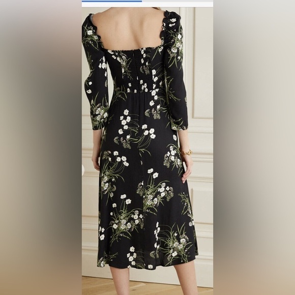 Reformation Fairway Floral Print Crepe Midi Dress - Picture 2 of 9